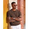 imageCOOFANDY Mens Knit Polo Shirts Short Sleeve Slim Fit Textured Golf Polo Shirt Casual Summer Vacation TShirtsBrown