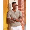imageCOOFANDY Mens Knit Polo Shirts Short Sleeve Slim Fit Textured Golf Polo Shirt Casual Summer Vacation TShirtsKhaki