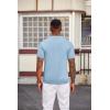 imageCOOFANDY Mens Knit Polo Shirts Short Sleeve Slim Fit Textured Golf Polo Shirt Casual Summer Vacation TShirtsLight Blue