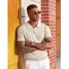imageCOOFANDY Mens Knit Polo Shirts Short Sleeve Slim Fit Textured Golf Polo Shirt Casual Summer Vacation TShirtsLight Khaki
