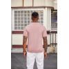 imageCOOFANDY Mens Knit Polo Shirts Short Sleeve Slim Fit Textured Golf Polo Shirt Casual Summer Vacation TShirtsPink