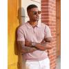 imageCOOFANDY Mens Knit Polo Shirts Short Sleeve Slim Fit Textured Golf Polo Shirt Casual Summer Vacation TShirtsPink