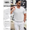 imageCOOFANDY Mens Knit Polo Shirts Short Sleeve Slim Fit Textured Golf Polo Shirt Casual Summer Vacation TShirtsWhite