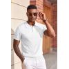 imageCOOFANDY Mens Knit Polo Shirts Short Sleeve Slim Fit Textured Golf Polo Shirt Casual Summer Vacation TShirtsWhite