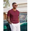 imageCOOFANDY Mens Knit Polo Shirts Short Sleeve Slim Fit Textured Golf Polo Shirt Casual Summer Vacation TShirtsWine Red