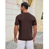 imageCOOFANDY Mens Knit Polo Shirts V Neck Short Sleeve Ribbed Textured Polo Shirt Stretch Casual Golf Shirts Collared T ShirtBrown