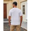 imageCOOFANDY Mens Knit Polo Shirts V Neck Short Sleeve Ribbed Textured Polo Shirt Stretch Casual Golf Shirts Collared T ShirtWhite
