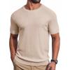 imageCOOFANDY Mens Knit TShirts Casual Short Sleeve Crewneck Shirt Textured Pullover TeesApricot