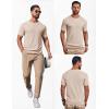 imageCOOFANDY Mens Knit TShirts Casual Short Sleeve Crewneck Shirt Textured Pullover TeesApricot