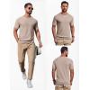 imageCOOFANDY Mens Knit TShirts Casual Short Sleeve Crewneck Shirt Textured Pullover TeesKhaki