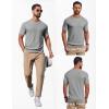 imageCOOFANDY Mens Knit TShirts Casual Short Sleeve Crewneck Shirt Textured Pullover TeesLight Grey