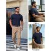 imageCOOFANDY Mens Knit TShirts Casual Short Sleeve Crewneck Shirt Textured Pullover TeesNavy Blue