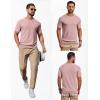imageCOOFANDY Mens Knit TShirts Casual Short Sleeve Crewneck Shirt Textured Pullover TeesPink