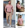 imageCOOFANDY Mens Knit TShirts Casual Short Sleeve Crewneck Shirt Textured Pullover TeesPink