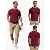 imageCOOFANDY Mens Knit TShirts Casual Short Sleeve Crewneck Shirt Textured Pullover TeesWine Red