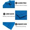 imageCOOFANDY Mens Long Sleeve Polo Shirts Cotton Collared Shirts Casual Business Polo Classic Golf T ShirtsBlue