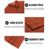 imageCOOFANDY Mens Long Sleeve Polo Shirts Cotton Collared Shirts Casual Business Polo Classic Golf T ShirtsCaramel