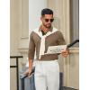 imageCOOFANDY Mens Long Sleeve Polo Shirts Cotton Collared Shirts Casual Business Polo Classic Golf T ShirtsKhaki