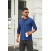 imageCOOFANDY Mens Long Sleeve Polo Shirts Cotton Collared Shirts Casual Business Polo Classic Golf T ShirtsLight Blue