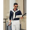 imageCOOFANDY Mens Long Sleeve Polo Shirts Cotton Collared Shirts Casual Business Polo Classic Golf T ShirtsNavy Blue
