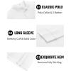 imageCOOFANDY Mens Long Sleeve Polo Shirts Cotton Collared Shirts Casual Business Polo Classic Golf T ShirtsWhite
