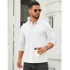 imageCOOFANDY Mens Long Sleeve Polo Shirts Cotton Collared Shirts Casual Business Polo Classic Golf T ShirtsWhite