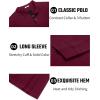 imageCOOFANDY Mens Long Sleeve Polo Shirts Cotton Collared Shirts Casual Business Polo Classic Golf T ShirtsWine Red