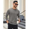 imageCOOFANDY Mens Long Sleeve T Shirts Crew Neck Casual Basic Tee Shirt Lightweight Pullover Shirts1 Packlight Gray