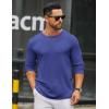 imageCOOFANDY Mens Long Sleeve Tee Shirts Crew Neck T Shirt Solid Casual Basic Tees Soft Stretch TShirtsHeather Blue