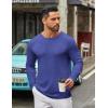 imageCOOFANDY Mens Long Sleeve Tee Shirts Crew Neck T Shirt Solid Casual Basic Tees Soft Stretch TShirtsHeather Blue