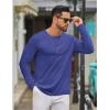 imageCOOFANDY Mens Long Sleeve Tee Shirts Crew Neck T Shirt Solid Casual Basic Tees Soft Stretch TShirtsHeather Blue