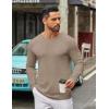 imageCOOFANDY Mens Long Sleeve Tee Shirts Crew Neck T Shirt Solid Casual Basic Tees Soft Stretch TShirtsKhaki