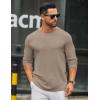 imageCOOFANDY Mens Long Sleeve Tee Shirts Crew Neck T Shirt Solid Casual Basic Tees Soft Stretch TShirtsKhaki