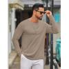 imageCOOFANDY Mens Long Sleeve Tee Shirts Crew Neck T Shirt Solid Casual Basic Tees Soft Stretch TShirtsKhaki