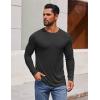 imageCOOFANDY Mens Long Sleeve Tee Shirts Crew Neck TShirt Casual Pullover Basic Tees Soft Stretch TshirtsBlackgrey