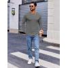 imageCOOFANDY Mens Long Sleeve Tee Shirts Crew Neck TShirt Casual Pullover Basic Tees Soft Stretch TshirtsBlackgrey