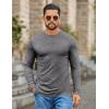 imageCOOFANDY Mens Long Sleeve Tee Shirts Stretch Crew Neck Thermal Shirts Casual T Shirts for MenLight Grey