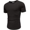 imageCOOFANDY Mens Muscle Shirt Short Sleeve Slim Fit TShirts Texture Crewneck Tees Longline Gym Workout Athletic ShirtBlack