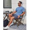imageCOOFANDY Mens Muscle Shirt Short Sleeve Slim Fit TShirts Texture Crewneck Tees Longline Gym Workout Athletic ShirtClear Blue