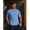 imageCOOFANDY Mens Muscle Shirt Short Sleeve Slim Fit TShirts Texture Crewneck Tees Longline Gym Workout Athletic ShirtClear Blue