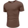 imageCOOFANDY Mens Muscle Shirt Short Sleeve Slim Fit TShirts Texture Crewneck Tees Longline Gym Workout Athletic ShirtDark Brown