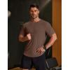 imageCOOFANDY Mens Muscle Shirt Short Sleeve Slim Fit TShirts Texture Crewneck Tees Longline Gym Workout Athletic ShirtDark Brown