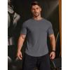 imageCOOFANDY Mens Muscle Shirt Short Sleeve Slim Fit TShirts Texture Crewneck Tees Longline Gym Workout Athletic ShirtDark Grey
