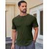 imageCOOFANDY Mens Muscle Shirt Short Sleeve Slim Fit TShirts Texture Crewneck Tees Longline Gym Workout Athletic ShirtDeep Green