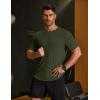 imageCOOFANDY Mens Muscle Shirt Short Sleeve Slim Fit TShirts Texture Crewneck Tees Longline Gym Workout Athletic ShirtDeep Green