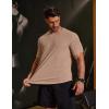 imageCOOFANDY Mens Muscle Shirt Short Sleeve Slim Fit TShirts Texture Crewneck Tees Longline Gym Workout Athletic ShirtKhaki