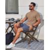 imageCOOFANDY Mens Muscle Shirt Short Sleeve Slim Fit TShirts Texture Crewneck Tees Longline Gym Workout Athletic ShirtKhaki