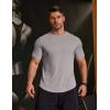 imageCOOFANDY Mens Muscle Shirt Short Sleeve Slim Fit TShirts Texture Crewneck Tees Longline Gym Workout Athletic ShirtLight Grey