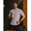 imageCOOFANDY Mens Muscle Shirt Short Sleeve Slim Fit TShirts Texture Crewneck Tees Longline Gym Workout Athletic ShirtLight Grey
