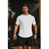 imageCOOFANDY Mens Muscle Shirt Short Sleeve Slim Fit TShirts Texture Crewneck Tees Longline Gym Workout Athletic ShirtWhite